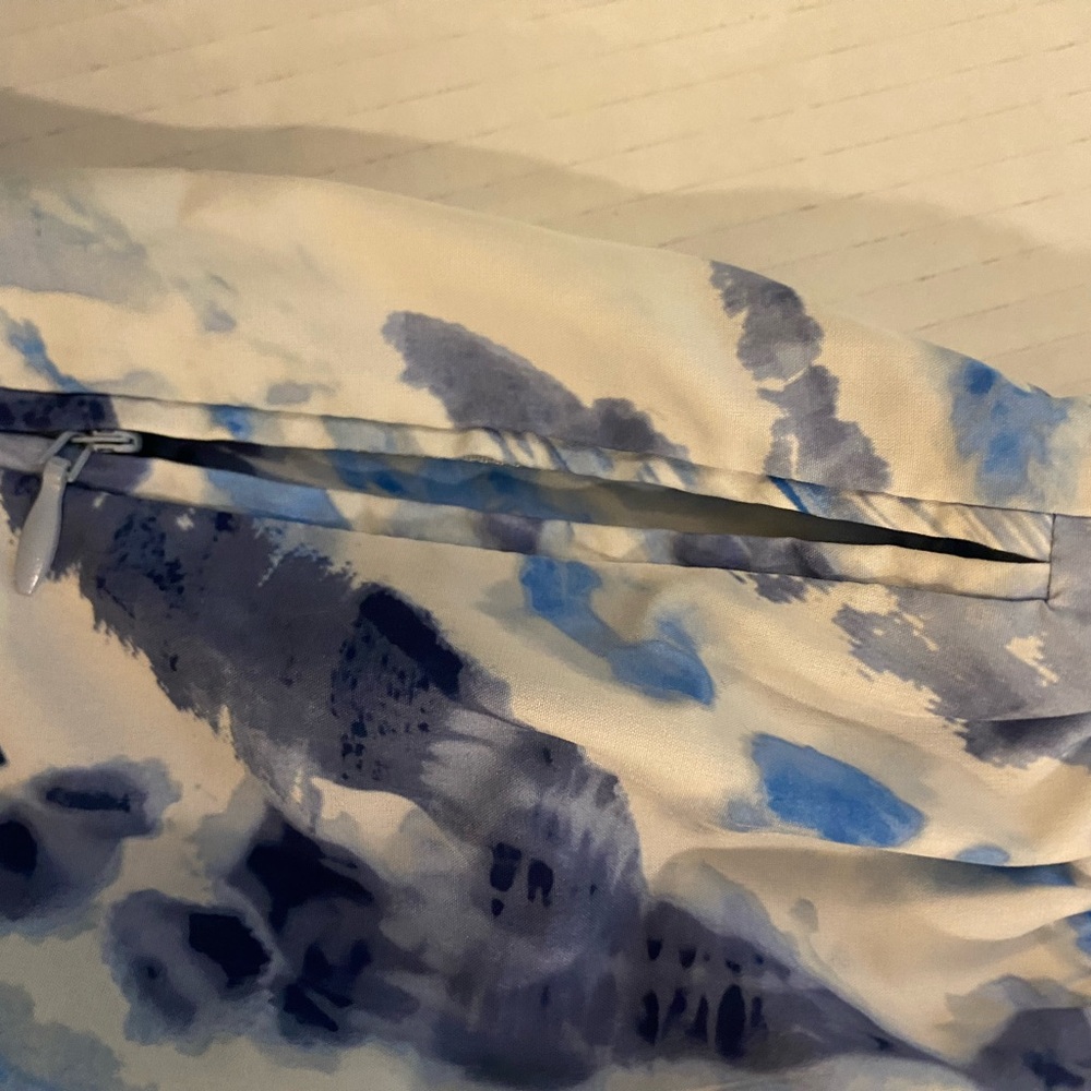 Blue Abstract Print Skirt